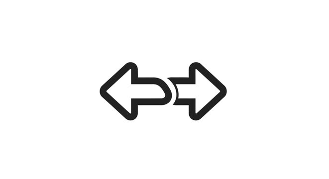 Interlocked arrow glyph signifying exchange, interaction, and reciprocation within a system