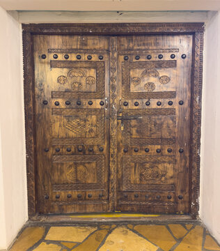 dammam old wooden door in the old town