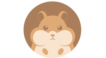 Obraz premium Cute cartoon hamster illustration within a circle, perfect for various design uses