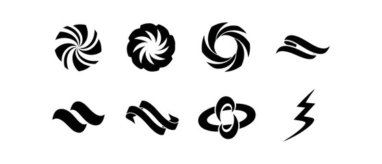 Abstract swirl symbol on black background