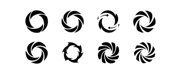 Abstract swirl symbol on black background