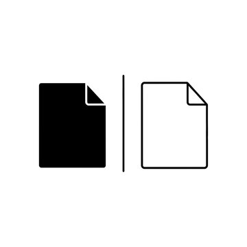 Blank document page icon, solid and outline styles