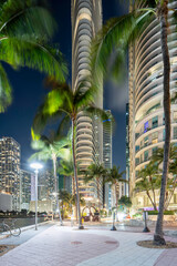 Night stock photo Miami Riverwalk by the Miami River 2026