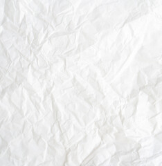 Fototapeta premium Top view and full frame of wrinkled or crumpled white paper texture used as crumpled white paper background texture in decorative art work