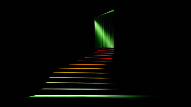 Conceptual Stairway to Light in Darkness