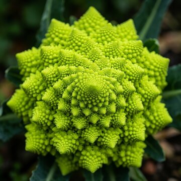 Romanesco broccoli vegetable fractal pattern green
