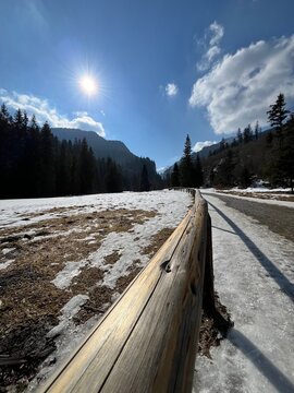 Wooden fance in the mountains