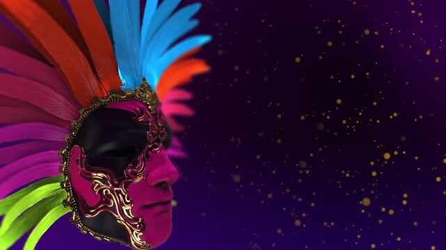 Rio de Janeiro Carnival colorful mask with copyspace