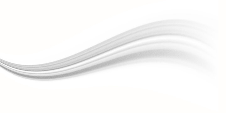 Grey wind line element. Light gris curve speed effect. Air stream flow wavy motion trace. Blowing wind wave concept. Swoosh and swirl stripe path design illustration