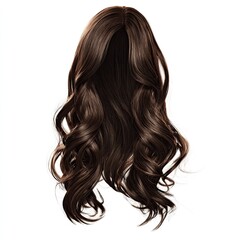 Naklejka premium Voluminous, dark brown, wavy hair with highlights