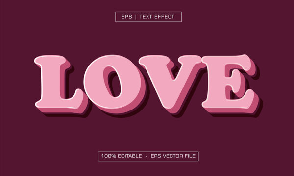 Love Elegant Pink Script Romantic Text Effect