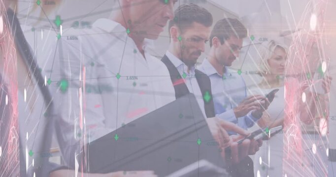 Animation of network of connections over business people