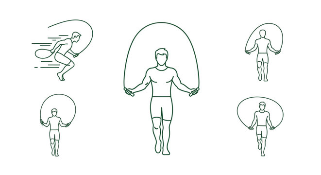 Man jumping rope fitness exercise routine.