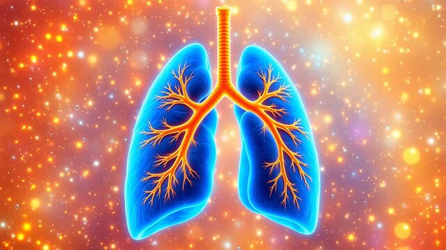 Human lungs with bronchial tree