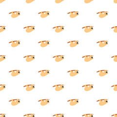 Naklejka premium Cartoon sloths creating a decorative and repeating pattern on a white background