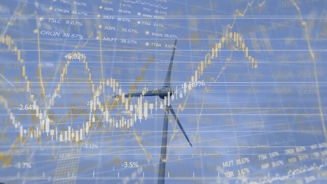 The video is a looped animation of a windmill spinning against a grey sky in the countryside