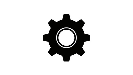 Obraz premium Black gear icon cogwheel symbol.