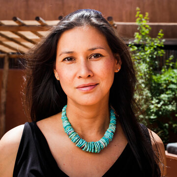 Native American Woman Portrait with Traditional Turquoise Necklace