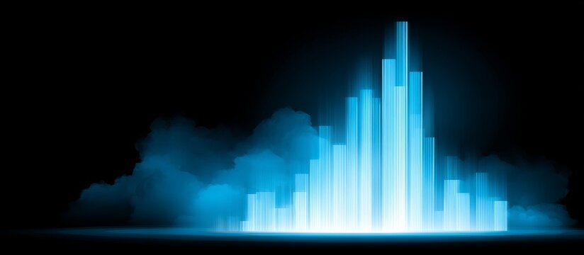 Blue Bar Graph Illuminated.
