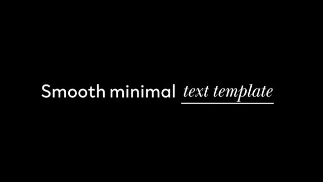 Smooth Minimal Text Template