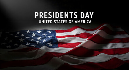 President's Day Banner - American Flag Illustration for Patriotic Celebrations and Holidays. Perfect for Promotions.