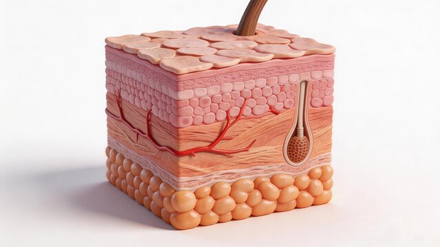 Human skin cross section anatomy