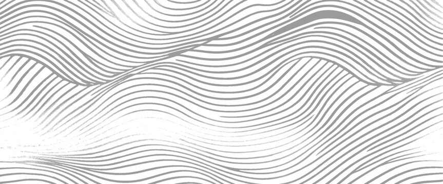 Abstract wavy grey lines on white background forming a textured pattern