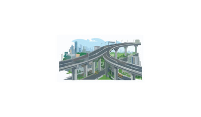 Naklejka premium Dhaka Purbachal Expressway Urban Infrastructure Vector Art