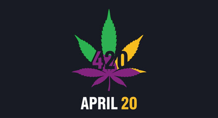 Obraz premium Stylized cannabis leaf with 