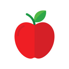 Fototapeta premium Red apple vector illustration isolated on white background flat style design element food graphic