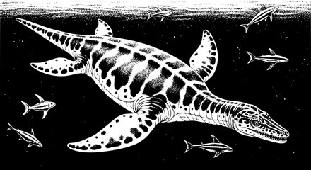 elasmosaurus vector art © foggy