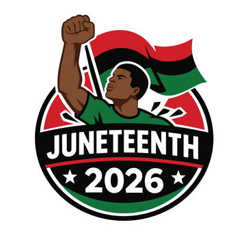 Juneteenth 2026 Logo, Freedom Day African American Independence Minimal Badge Design