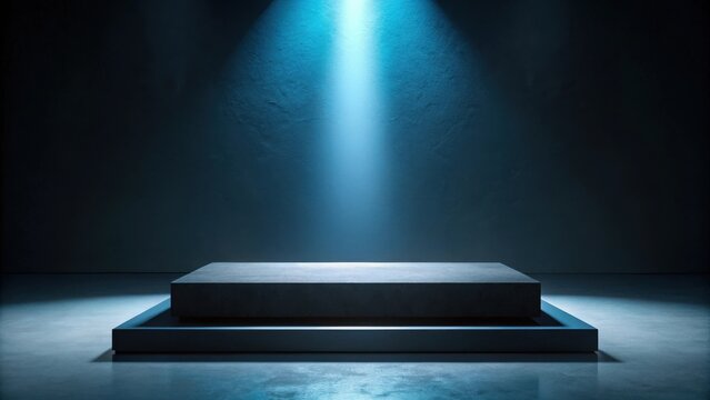 Elevated Platform Illuminated by a Single Light Source in a Dark Room