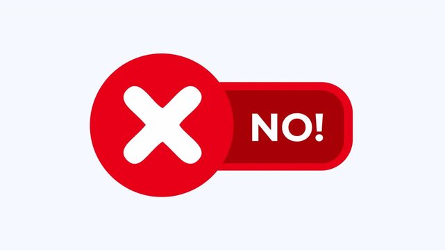 Red no icon with a white x symbol is suitable for error, warning, stop, cancel, exit, remove, prohibition, reject concepts.