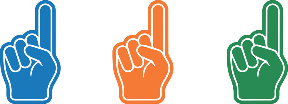 Foam hands at campaign rally