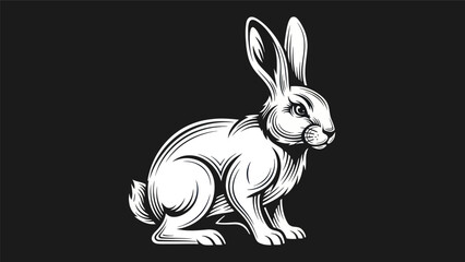 Fototapeta premium Rabbit illustration on dark background