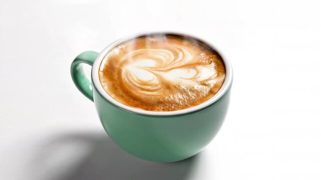 Fresh latte with heart art