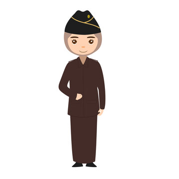 Indonesian Female Prosecutor Hijab Confident Standing Pose PDH