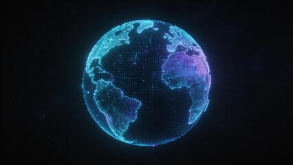 Fototapeta premium Digital globe with glowing dots