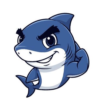 Cartoon Shark Character with Cool Attitude.