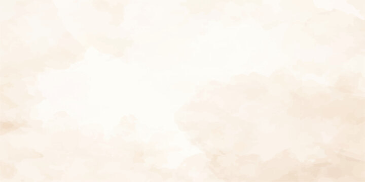 Vintage aged parchment texture featuring an abstract grunge watercolor wash and light beige clouds on an old paper art background