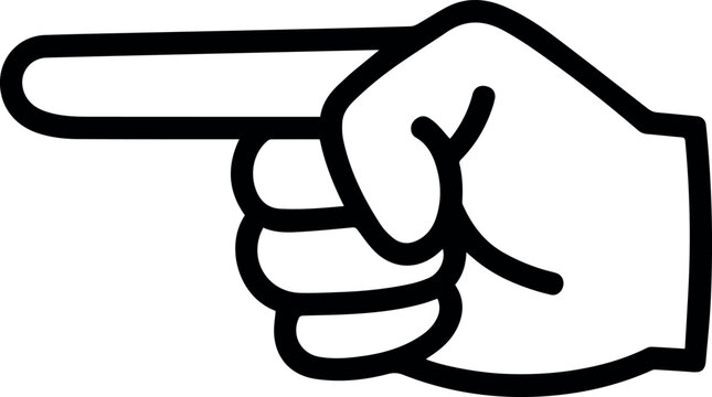 Hand pointing left wayfinding symbol