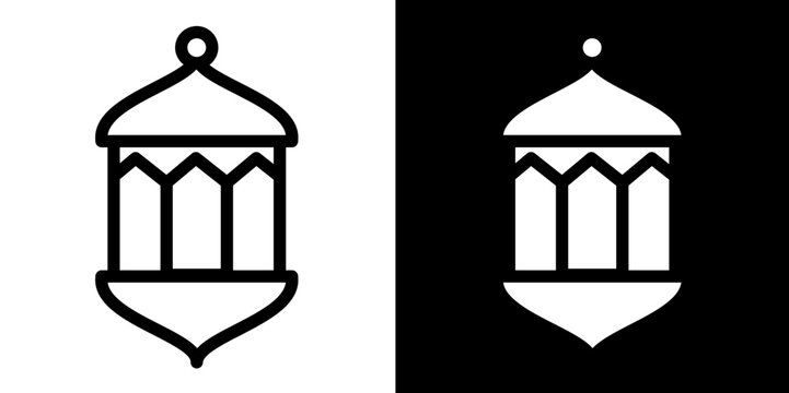 Islamic Lantern Fanous Icon Vector for Ramadan and Eid Al Adha Mubarak Ornament Decoration