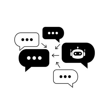 chatbot conversation speech bubbles with robot