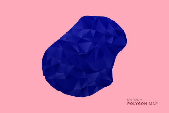Nauru Map - Low poly polygon map in deep blue gradient on soft pink pastel background, modern minimal geometric design, clean digital vector illustration.