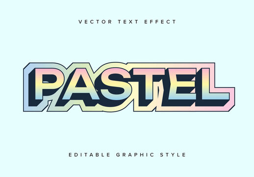 Pastel Holographic Gradient Text Effect