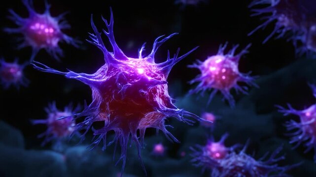 A Vibrant Collection of Colorful Microorganisms in Motion, Displaying Complexity and Beauty Under the Microscope in a Stunning Light Environment