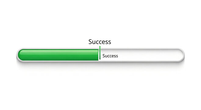 Green Progress Bar Toward Success - Goal Achievement and Business Progress Concept