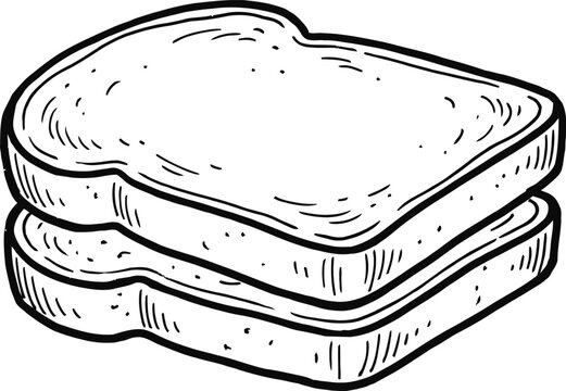 A stack of sliced bread in a simple vector graphic illustration