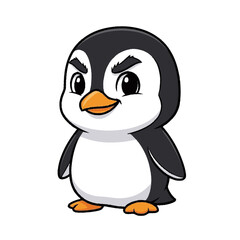 Obraz premium Cartoon Penguin Character Illustration.